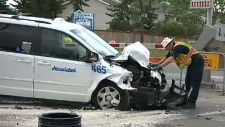 Taxi involved in crash