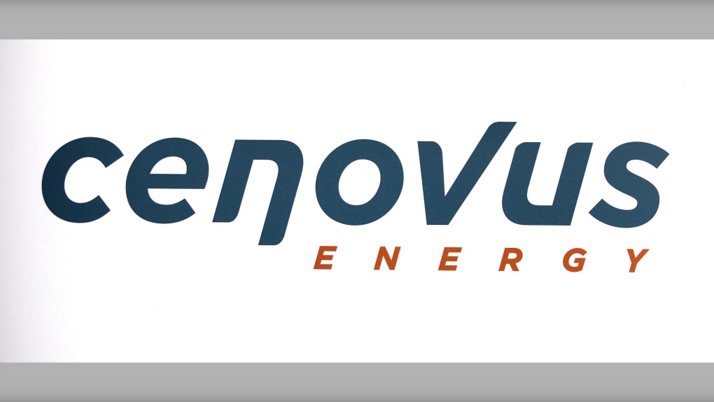 Cenovus Energy logo at the company's annual meeting in Calgary, Wednesday, April 25, 2012. THE CANADIAN PRESS/Jeff McIntosh
