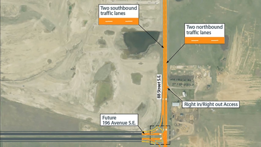 The City of Calgary says the 88th Street S.E. extension between Stoney Trail and 196th Avenue S.E. will serve as a connector between future communities. (City of Calgary)