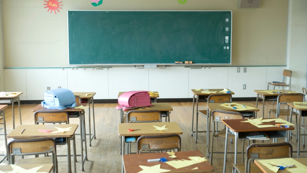 An empty school classroom is shown. (Getty Images)