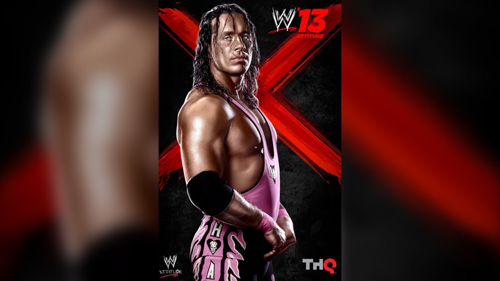 Bret Hart was inducted into the 2021 class of the Canadian Walk of Fame. Here, Hart is featured on the cover of the video game WWE 13. (THE CANADIAN PRESS/HO, THQ)