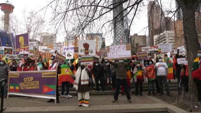 Ethiopian rally downtown Calgary