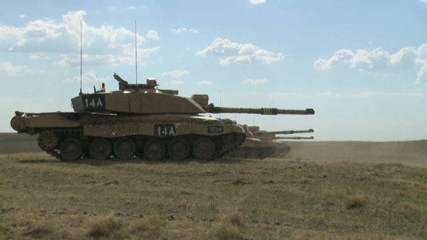 A tank at British Army Training Unit Suffield in southern Alberta. (file)