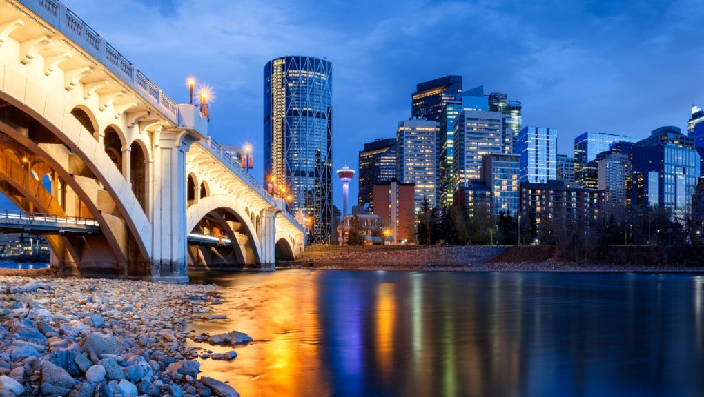 A stock photo showing the Centre Street Bridge and Bow River in Calgary. (Getty Images) 