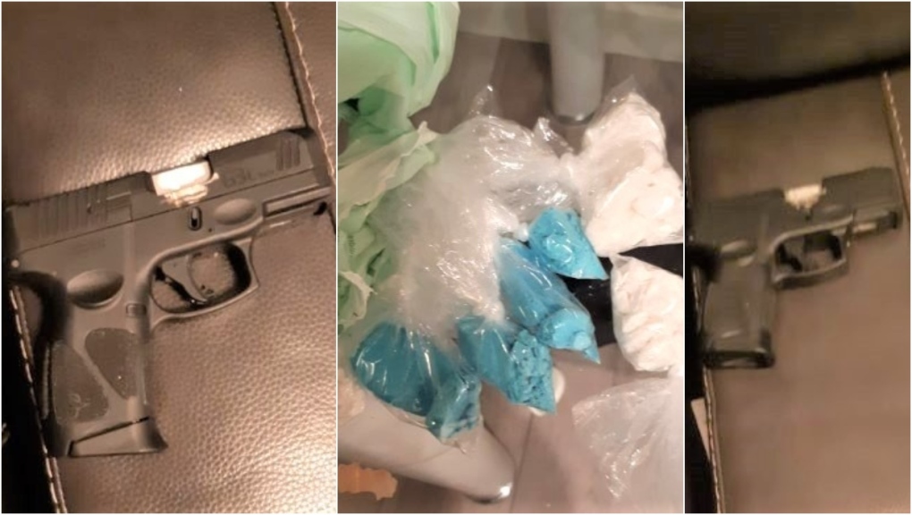 Calgary police released these photos of the loaded handguns and cocaine seized during the search of two homes on Dec. 7, 2021. (Calgary Police Service handout)