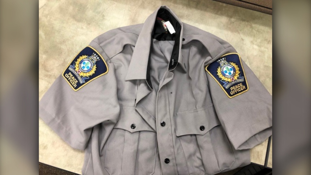 A peace officer's uniform was among the items seized in the search of a northwest Calgary home after the suspect vehicle in a Nov. 24 theft from a jewelry store was tracked from Red Deer to Calgary. (RCMP
