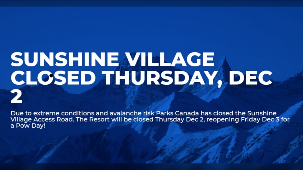 Banff Sunshine Village ski resort remained closed on Thursday as avalanche work continued. (Banff Sunshine Village)
