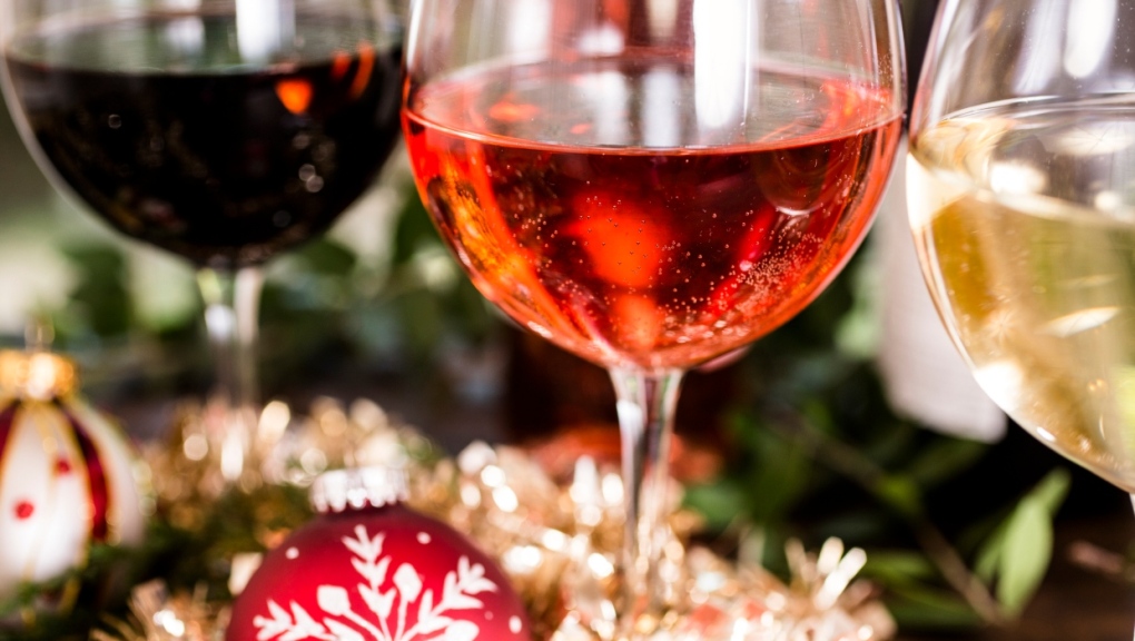 Classes of wine are shown at Christmas in a stock photo. (Getty Images)