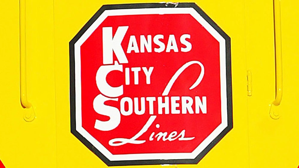 The Kansas City Southern logo on a restored 1954 Kansas City Southern passenger locomotive at Union Station in Kansas City, Mo., on Nov. 5, 2004. (Norman Ng / The Kansas City Star via AP)