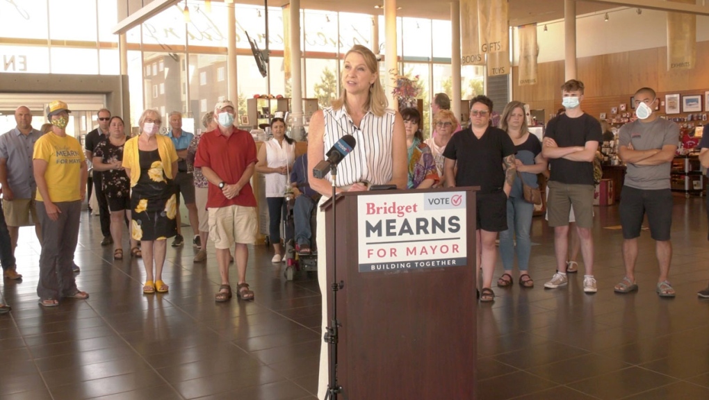 If elected in October, Bridget Mearns would become Lethbridge's first female mayor.
