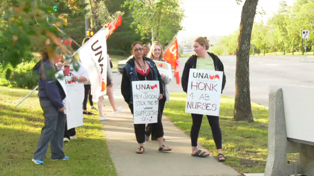 By 6:30 a.m. July 6, 2021, about a dozen picketers had gathered outside the Sturgeon Community Hospital.
