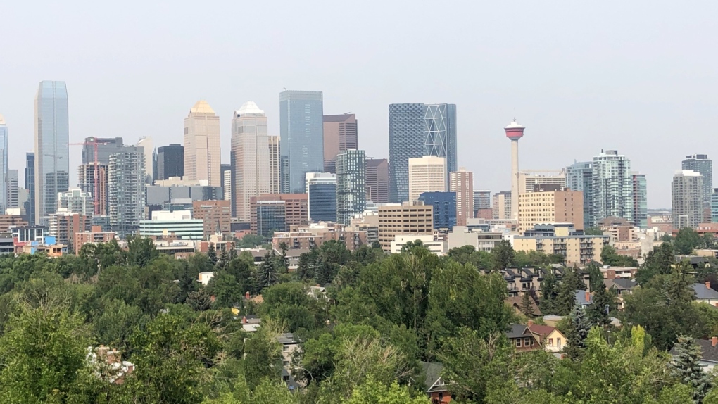 Smoke hangs in the air over Calgary. Environment Canada has issued a special air quality statement for the city and much of Alberta. 