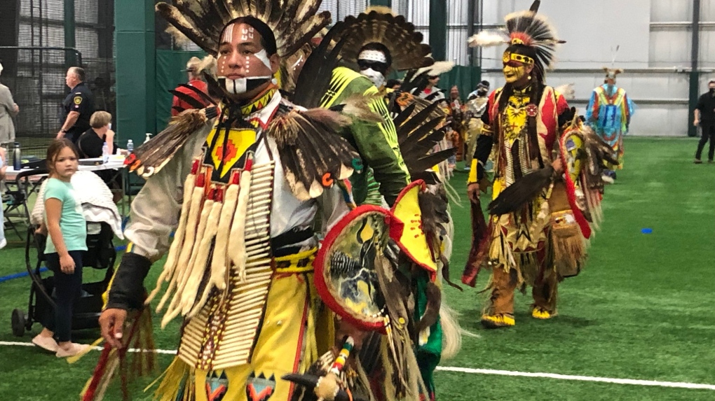 A powwow for reconciliation at Gordie Howe Sports Complex on Aug. 222, 2021. (Francois Biber/CTV Saskatoon)
