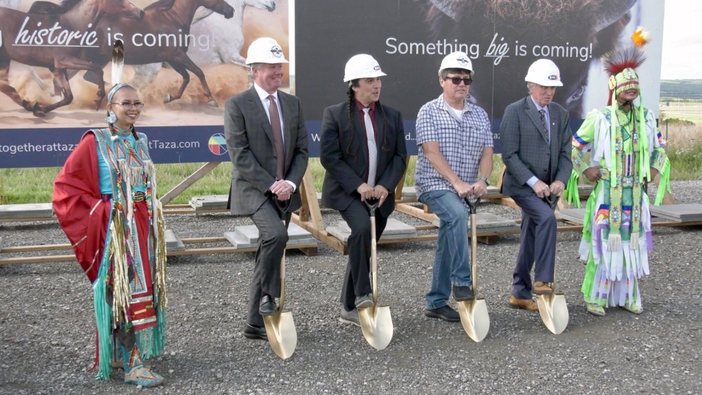 Members of Tsuut'ina Nation and Calgary's business community held a ground-breaking ceremony for Taza Park. 