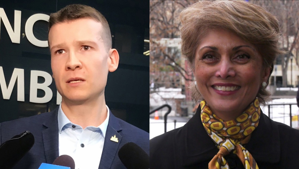A Northwest Research Group poll suggests 35 per cent of voters plan to vote for Jeromy Farkas for Calgary mayor and 34 per cent  for Jyoti Gondek. (file photos)
