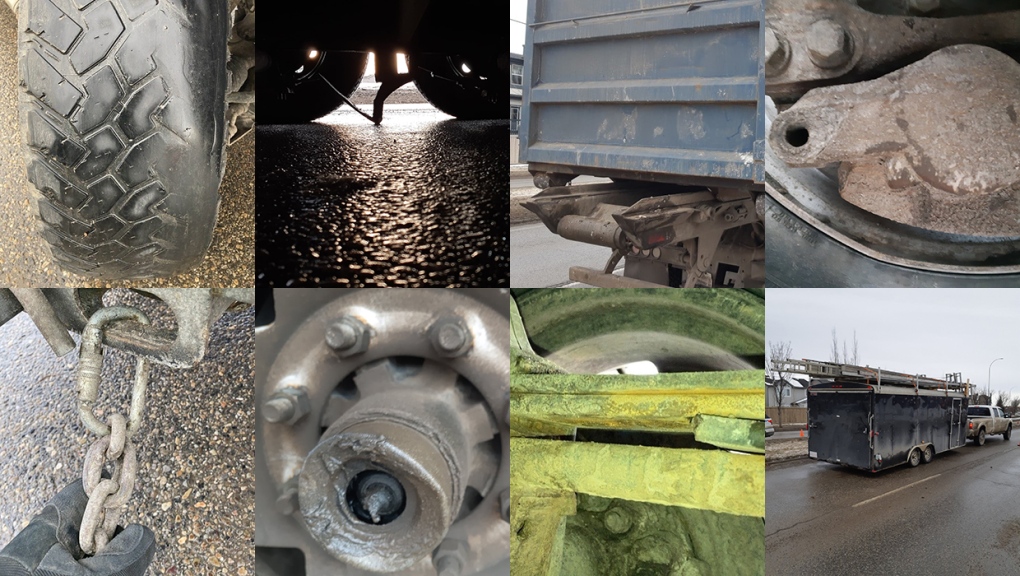 Defects found during a commercial vehicle inspection in southeast Calgary. (Calgary Police Service)