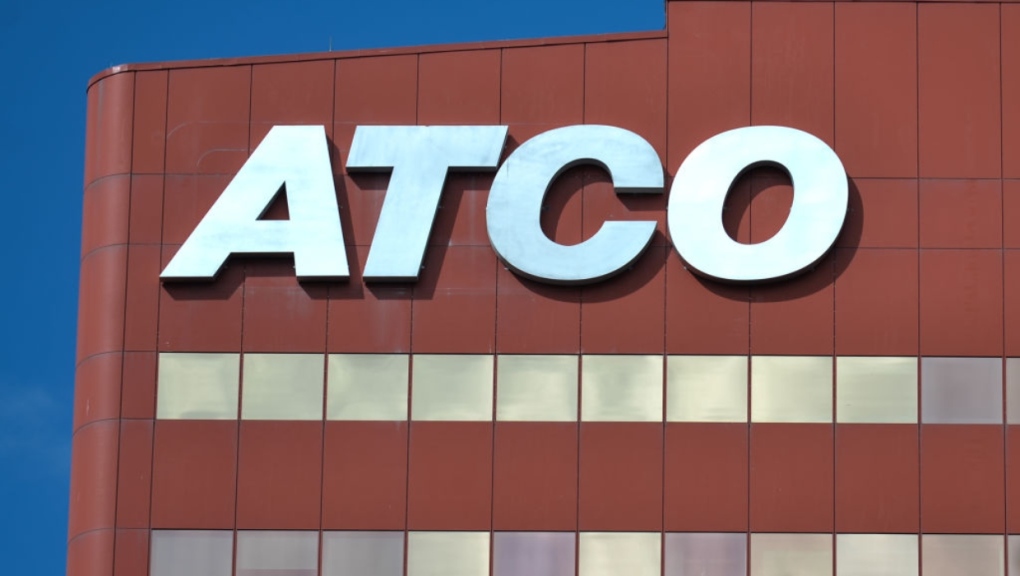 Logo of ATCO Ltd., operating as the ATCO Group, a publicly-traded Canadian engineering, logistics and energy holding company. On Wednesday, 11 August 2021, in Edmonton, Alberta, Canada. (Photo by Artur Widak/NurPhoto via Getty Images)