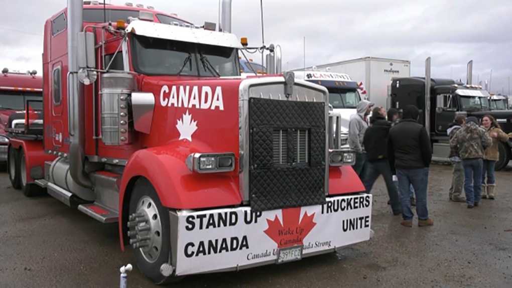 The truckers left British Columbia on the weekend on a cross-country journey to protest federal vaccination mandates faced by truckers crossing the border who otherwise face lengthy quarantine periods when they return to Canada.