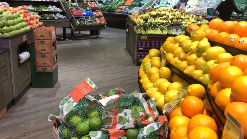 Food is shown in a grocery store in southern Alberta. 