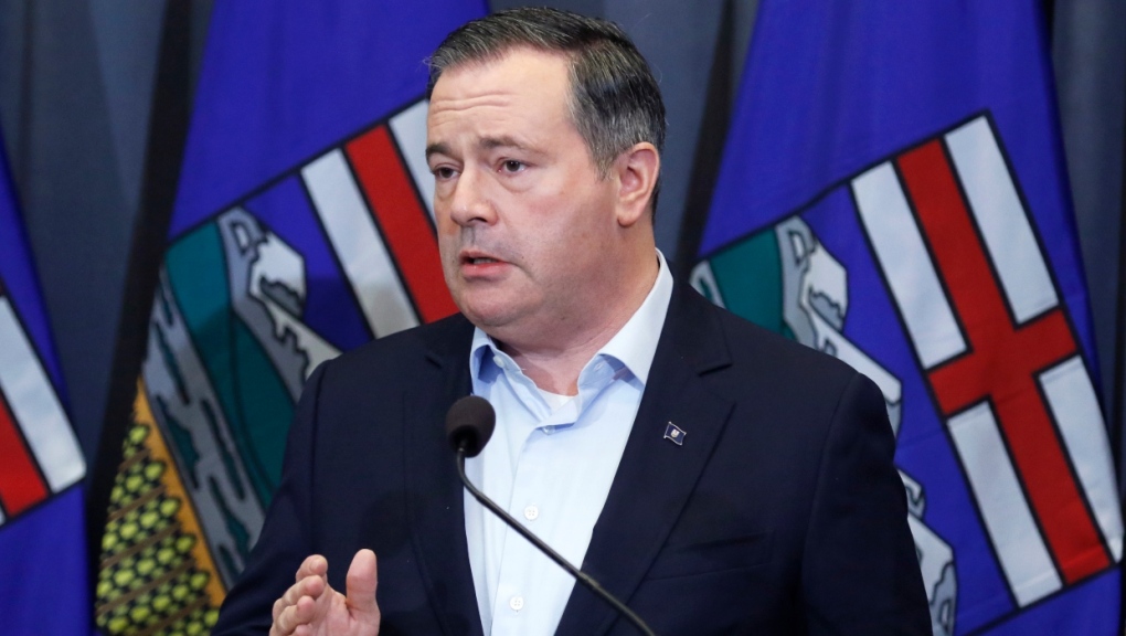 Alberta Premier Jason Kenney speaks after the UCP (United Conservative Party) annual meeting in Calgary on Sunday, Nov. 21, 2021. (THE CANADIAN PRESS/Larry MacDougal