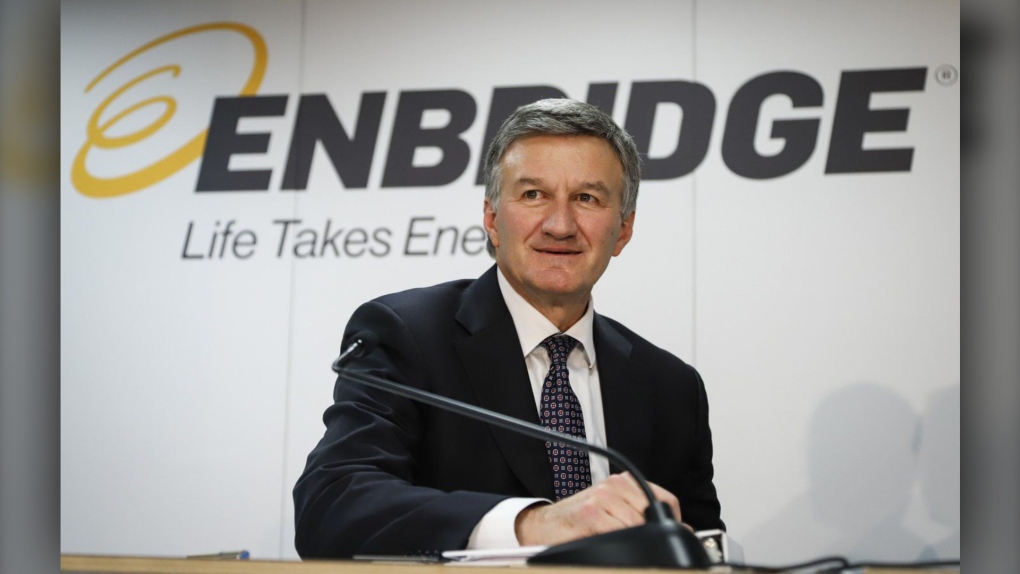 Enbridge chief executive Al Monaco prepares to address the company's annual meeting in Calgary, Wednesday, May 8, 2019. Enbridge Inc. says Monaco will retire effective Jan. 1, 2023, and be replaced by Greg Ebel, currently the company's board chair. (THE CANADIAN PRESS/Jeff McIntosh)