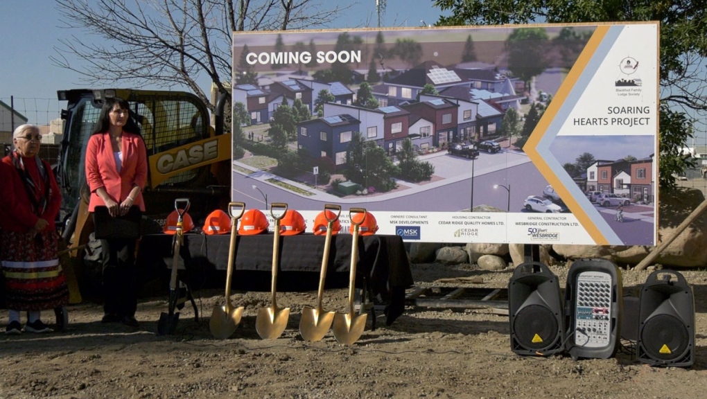 Once complete, the site will have 14 townhomes to be used as transitional housing for women and children from several southern Alberta reserves.