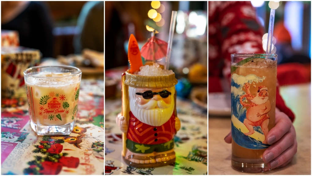 Ricardo’s Hideaway is inviting Calgarians to Sippin’ Santa: an over-the-top holiday pop-up serving Christmas-themed tiki cocktails in a festively-decorated bar. (Supplied) 