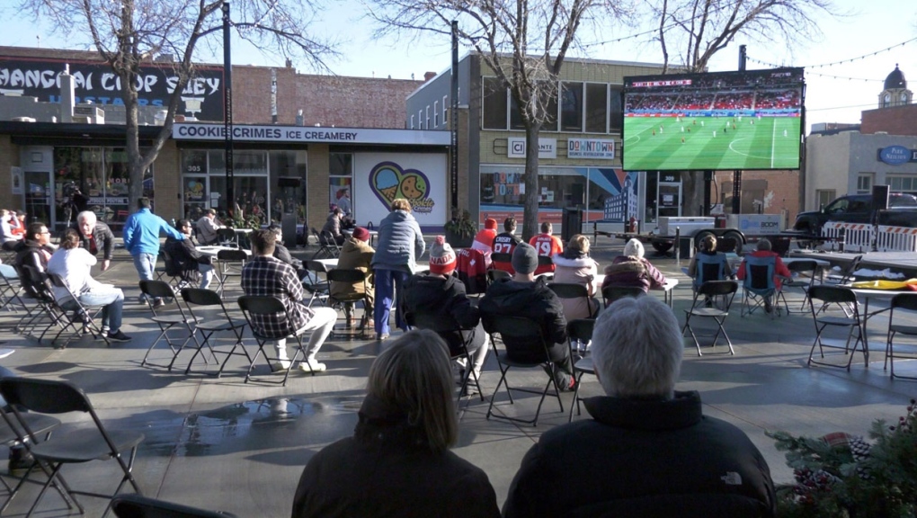 There was an outdoor watch party to see Team Canada take on Belgium in its first World Cup foray in 36 years. Unfortunately, Canada lost 1-0.