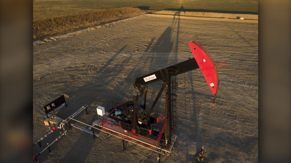 The organization representing Canada's oil and gas drilling sector says it expects more activity in 2023. A pumpjack draws out oil and gas from a well head as the sun sets near Calgary on Oct. 9, 2022. (THE CANADIAN PRESS/Jeff McIntosh)