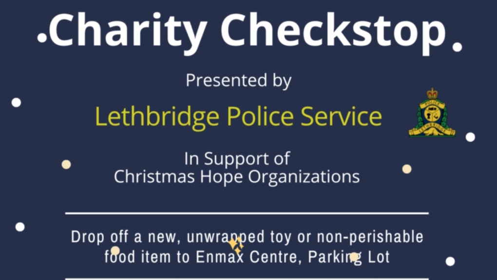 The Lethbridge Police Service is holding their 3rd annual Charity Checkstop on Dec. 3. (Interfaith Food Bank Society of Lethbridge) 