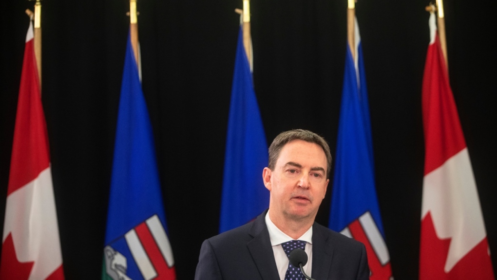 Alberta's Health Minister Jason Copping gives an update in Edmonton, Tuesday, Sept. 21, 2021. (THE CANADIAN PRESS/Jason Franson)