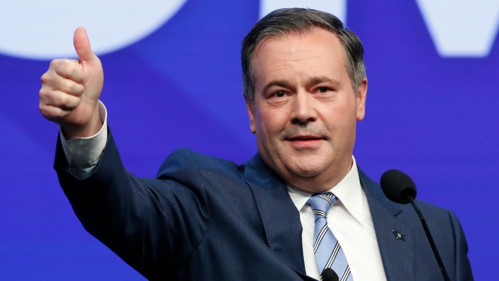 Alberta Premier Jason Kenney gives a thumbs up after his speech at the United Conservative Party annual meeting in Calgary, Alta., Saturday, Nov. 20, 2021. (THE CANADIAN PRESS/Larry MacDougal)