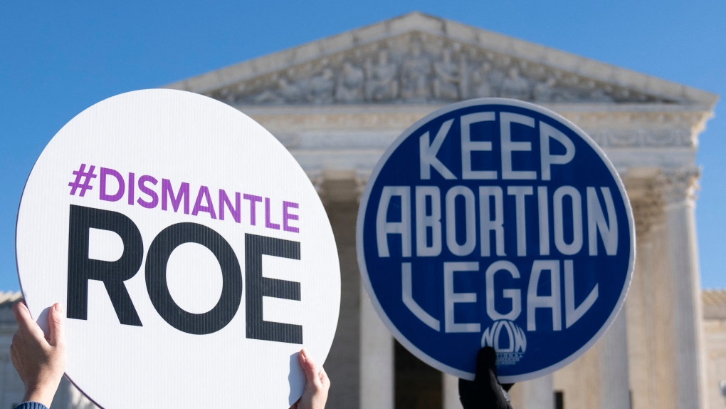 Pro-life activists counter-demonstrate as pro-choice activists participate in a demonstration outside of the U.S. Supreme Court on Jan. 22, in Washington, D.C.