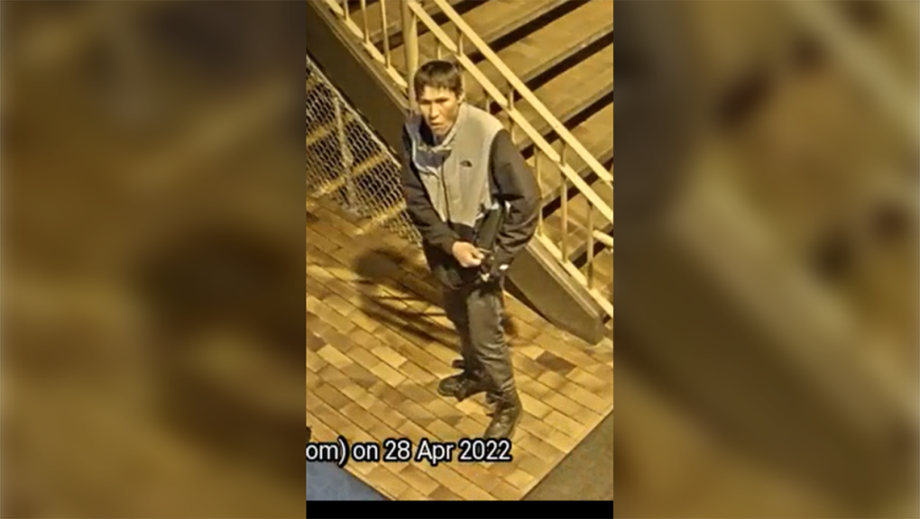 One of the suspects police are seeking in relation to a stabbing and assault at the SAIT CTrain that took place April 27. (Photo supplied by Calgary Police