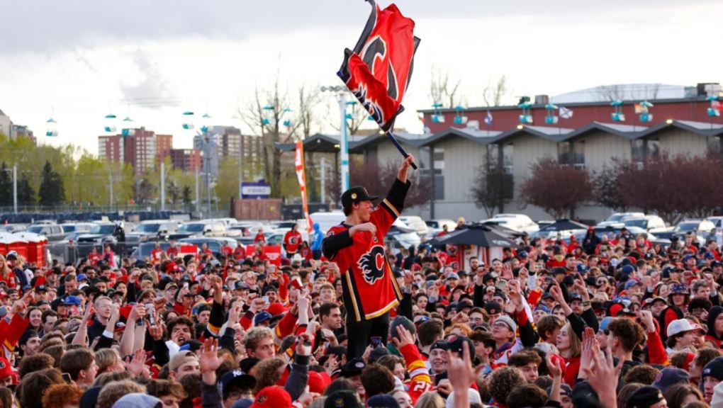 The Calgary Flames' Red Lot community viewing party at Stampede Park. (Photo courtesy Calgary Flames/NHL) 