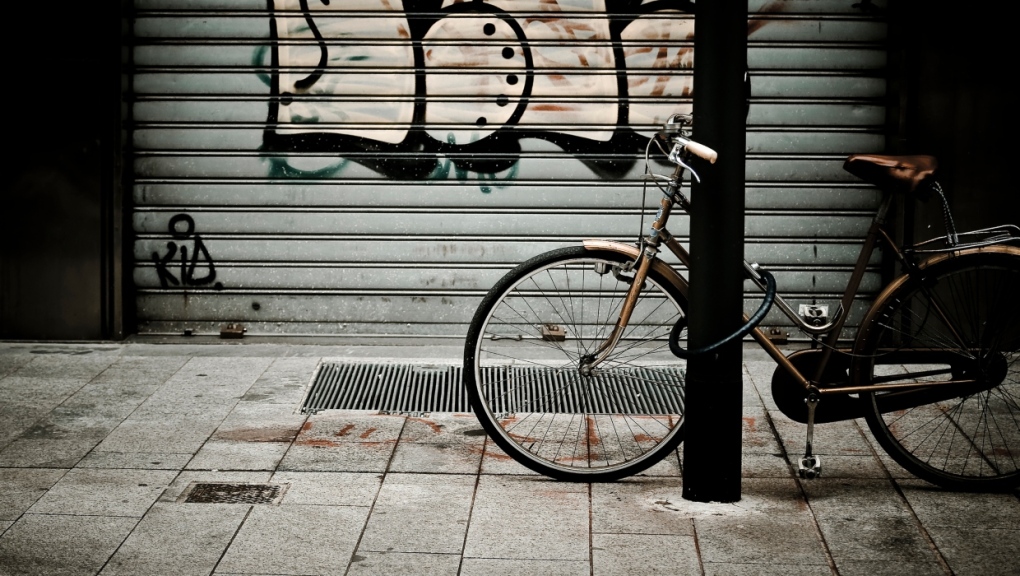 A stock photo of a bike locked to a pole. (Getty Images) 