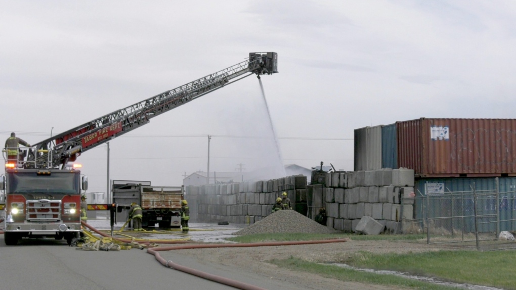 Firefighters were called to an industrial area in Taber, Alta. 