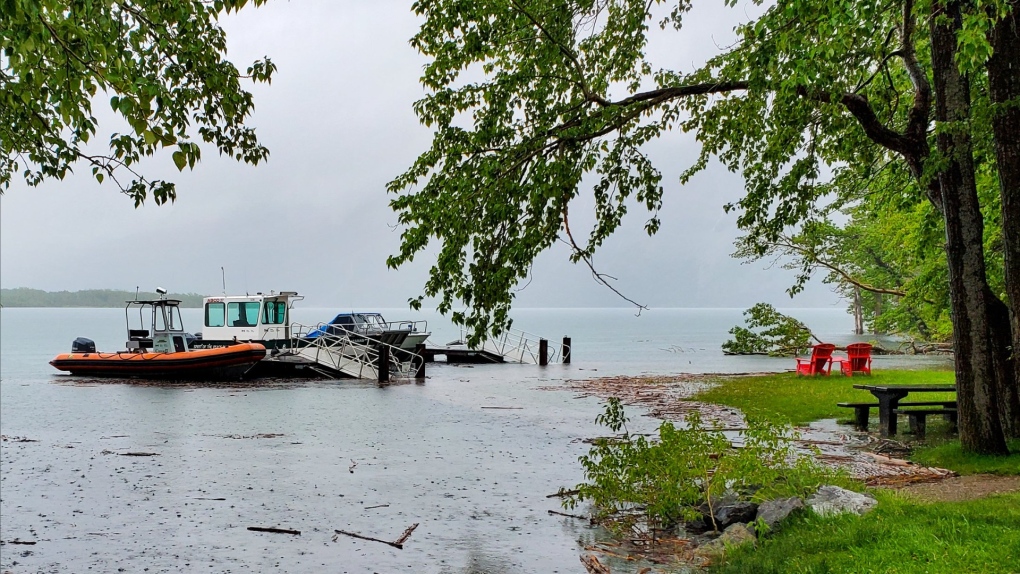 Amid heavy rainfall, officials are keeping an eye on potential flooding at Waterton Lakes National Park. (Twitter/Waterton Lakes National Park)