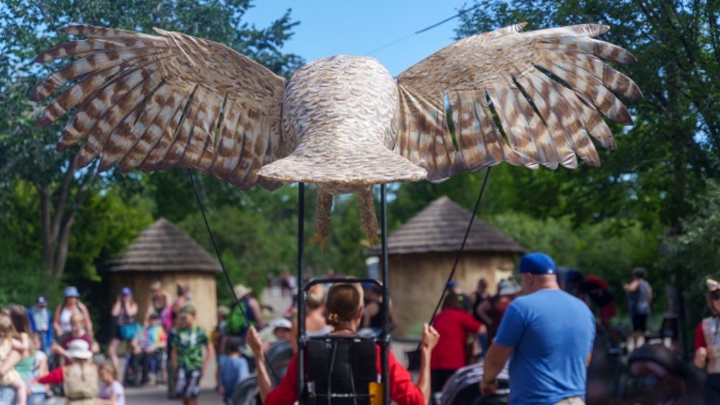 One of two owl puppets that appear in the daily conservation parade at the Wilder institute/Calgary Zoo. (supplied)