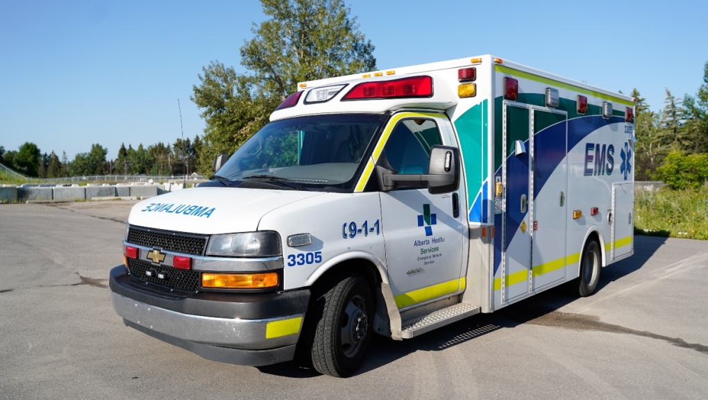 An Alberta Health Services ambulance is shown. (AHS) 