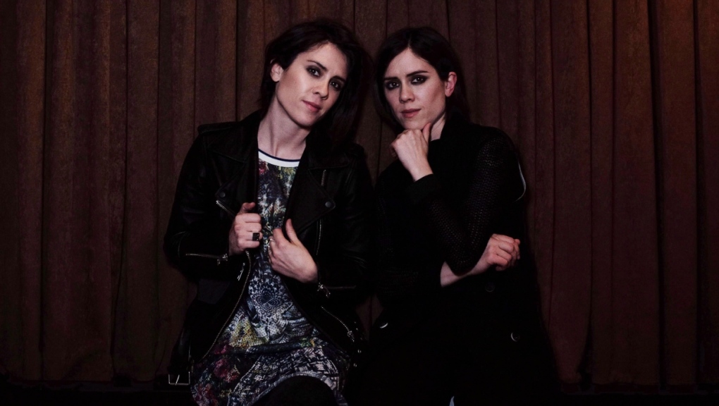 Tegan and Sara pose for a photo in a Toronto restaurant during a press junket on Thursday, May 5, 2016. (THE CANADIAN PRESS/Chris Young)
