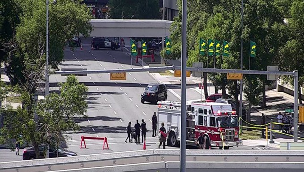 The incident took place shortly after 4 p.m. at the intersection of Macleod Trail and 5 Avenue S.E. in Calgary.