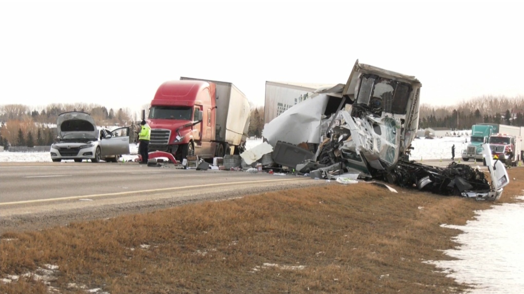 Fatal Trans-Canada Highway crash near Chestermere | CTV News