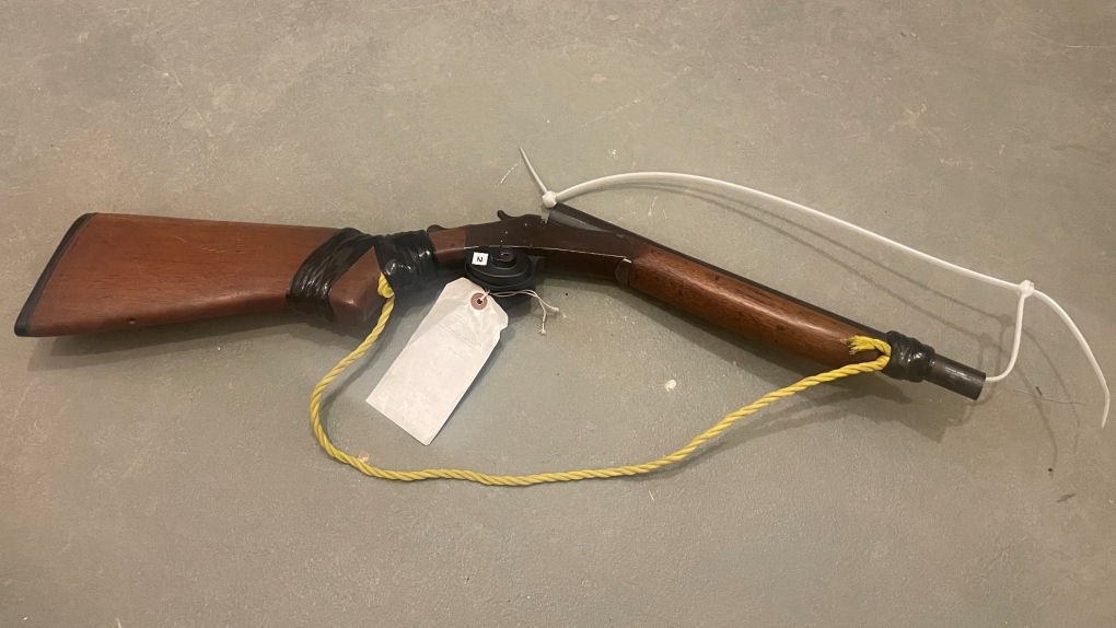 Firearm seized during a Jan. 18 investigation into a stolen vehicle in High River, Alta. (RCMP)