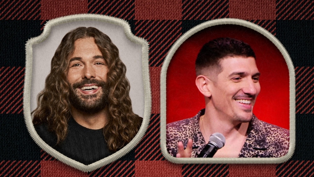 'Queer Eye' star Jonathan Van Ness and comedian Andrew Schulz headline The Great Outdoors Comedy Festival in Calgary in 2023. (supplied) 