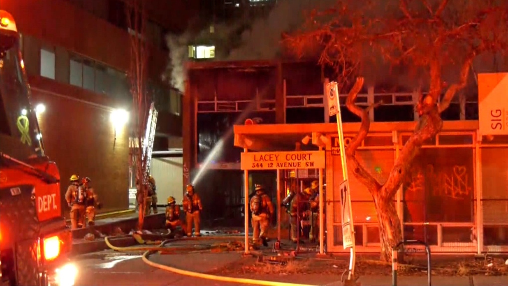 A team of firefighters was dispatched to an office building in southwest Calgary after a fire broke out at about 9:30 p.m. on Nov. 29, 2023.