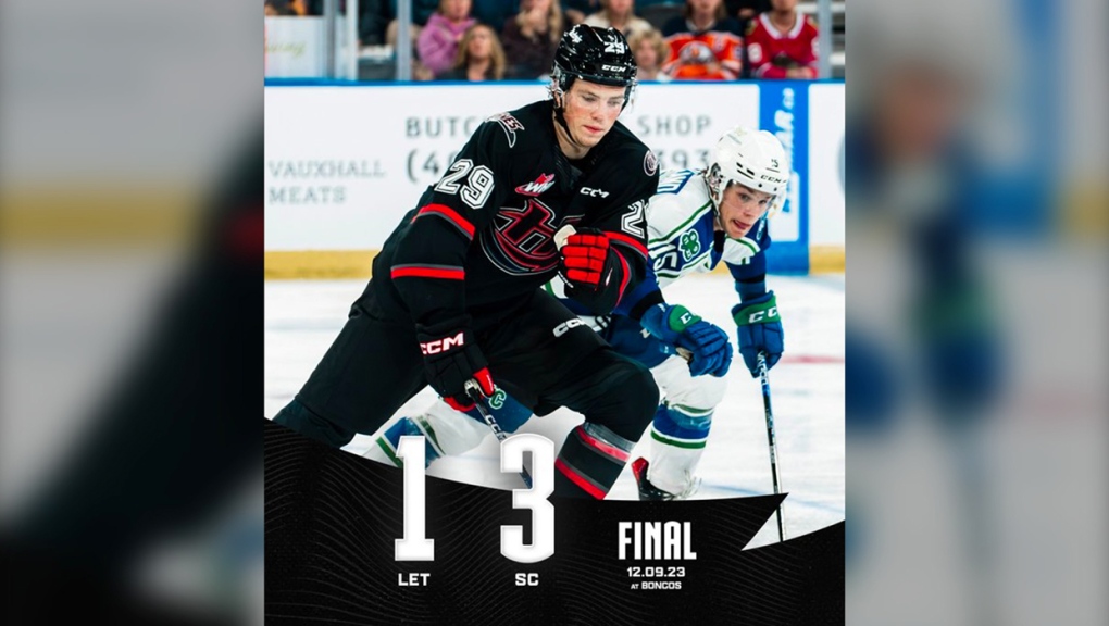 Lethbridge lost to Swift Current 3-1 Saturday night. (Photo: X@WHLHurricanes)
