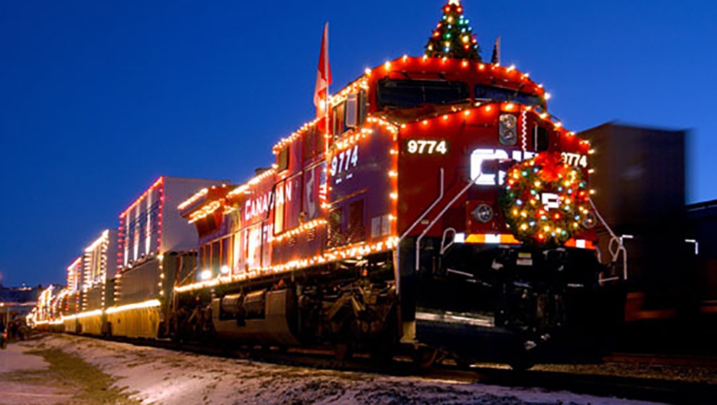 The CPKC Holiday Train arrives in Calgary Saturday, at Anderson Station. It's expected at 5:45, with a free concert to raise food and funds for the Calgary Food Bank scheduled to start at 6 p.m., featuring a musical lineup that includes Kiesza, Tennille Townes, MacKenzie Porter, Dallas Smith and others. (Photo: X@calgarytransit)