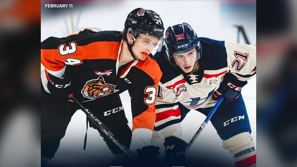 Lethbridge defeated the Hitmen Wednesday night. Here they are in action last weekend against the Medicine Hat Tigers (Photo: Twitter@WHLHurricanes)