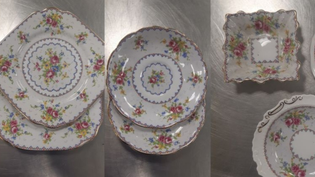 Dishes recovered during a search by Calgary Police Service members in connection with a break-and-enter investigation. (CPS)